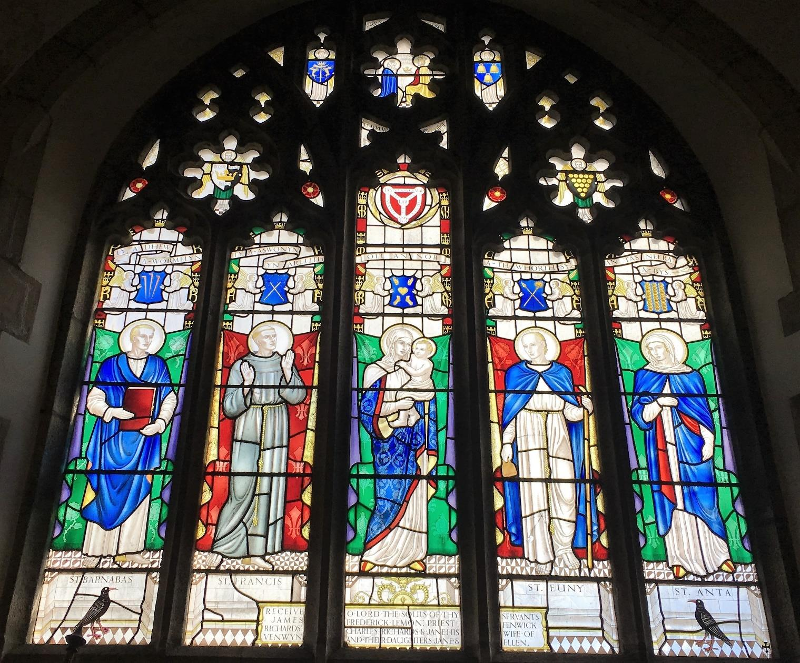 The east window of St Anta and All Saints Church, Carbis Bay