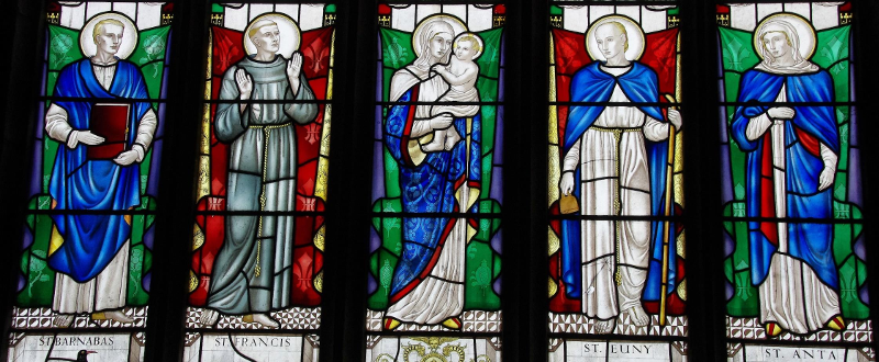 Four saints with Mother and Child