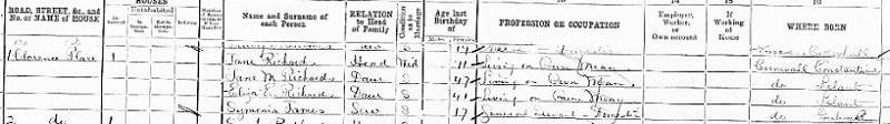 1901 Census return